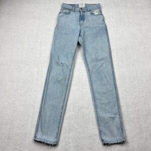 Revice Denim Vice Light Wash Straight Leg Distressed Jeans Size 28 Made in USA